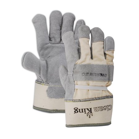 Magid Clean King TB23EHKV Side Leather Palm Glove with Kevlar Liner, L, 12PK TB23EHKV-L